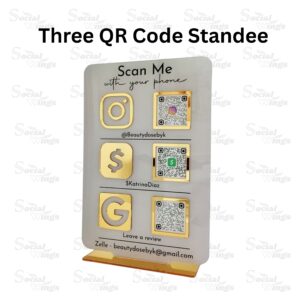 Three QR Code Standee Social Wings India