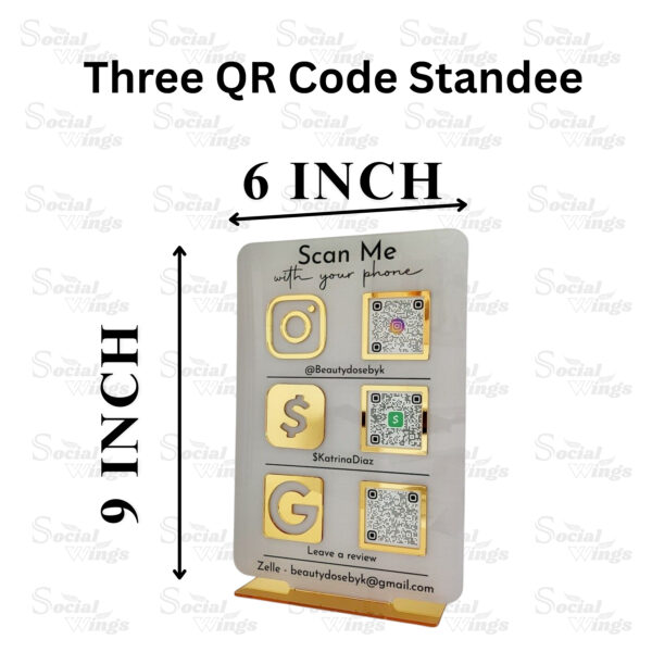Three QR Code Standee Social Wings India