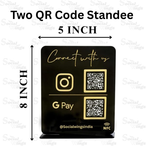 Two QR Code Standee Social Wings