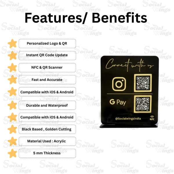 Four QR Code Standee Social Wings